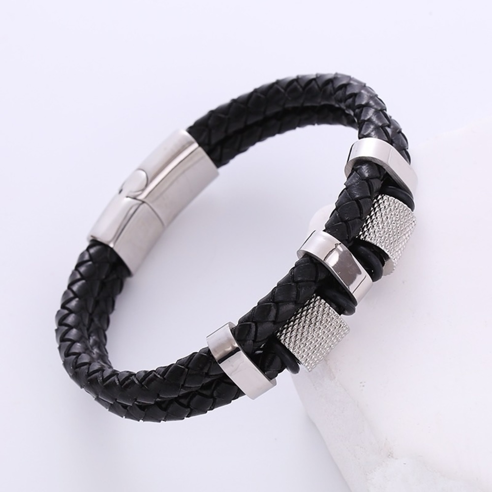 Mens Geometric Stainless Steel Bracelet